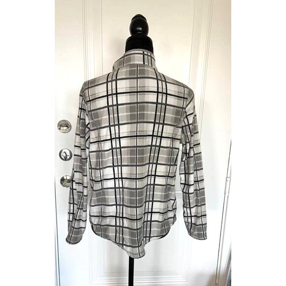 St. John's Bay Fleece Pullover Plaid Women's Petite M - Picture 2 of 6